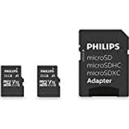 Philips Memory card Micro SDHC 2 pcs. 32GB C. [Levering: 4-5 dage]